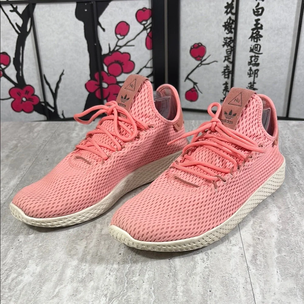 Adidas Pharrell Williams HU Tactile Rose Sneakers, Pink, Art BY8715, Size 10